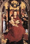 Hans Memling Virgin and Child Enthroned with two Musical Angels oil on canvas